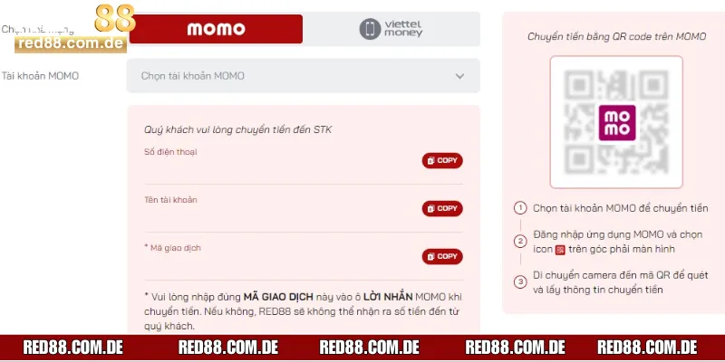 Nạp tiền vào ví trong 3 bước